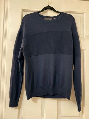 Saks Fifth Avenue Men's Navy Textured Crewneck Sweater
